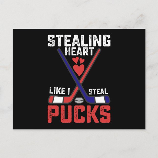 Carte Postale Voler le coeur Comme je vole les canettes Hockey V (Devant)