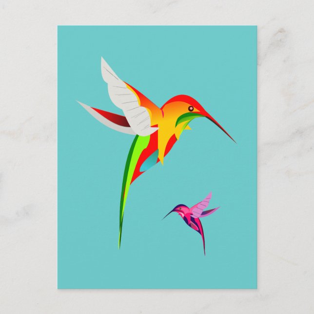 Carte Postale Voler les colibris (Devant)