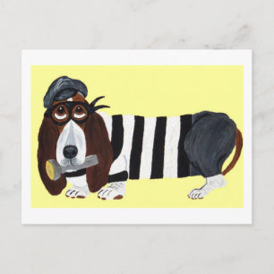 Carte Postale Voleur Basset Hound