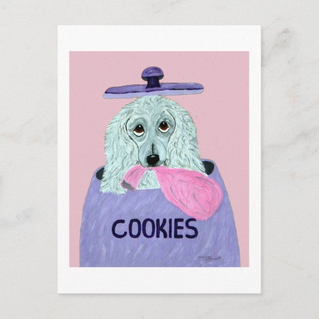 Carte Postale Voleur de biscuits Caniche  (Devant)