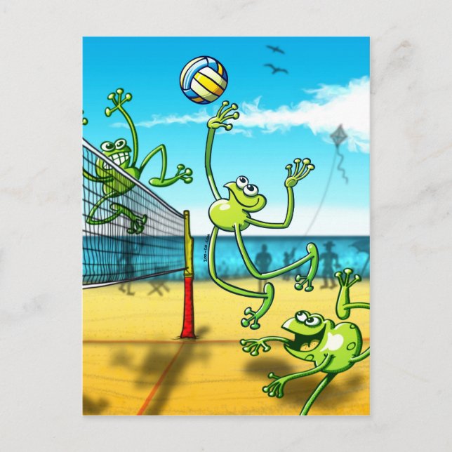 Carte Postale Volley-ball Frog (Devant)