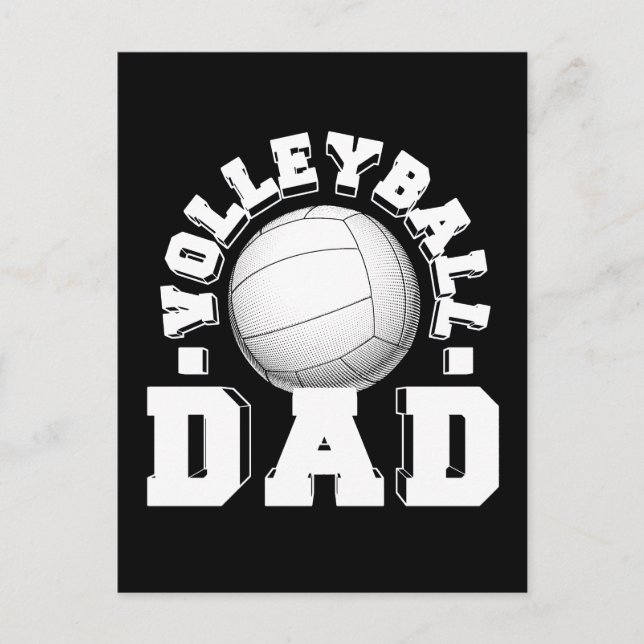 Carte Postale Volley-ball Papa Old School Élégant (Devant)