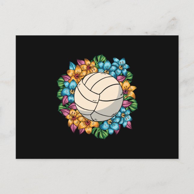 CARTE POSTALE VOLLEYBALL FLORAL (Devant)