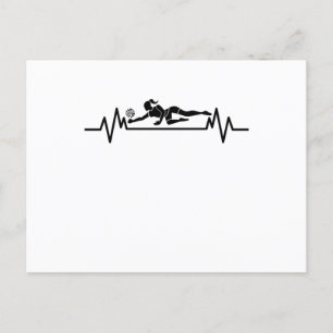 Carte Postale Volleyball Heartbeat Funny Volleyball Sport Cadeau