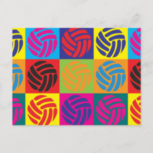 Carte Postale Volleyball Pop Art