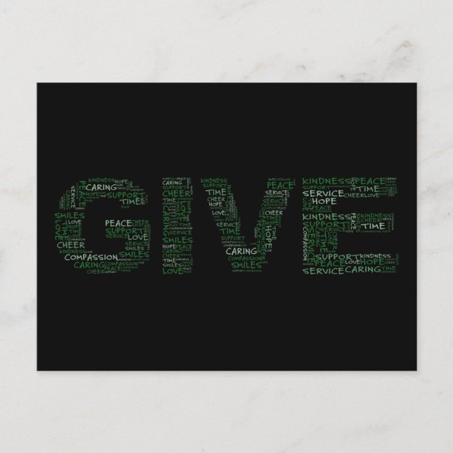 Carte Postale Volontaire : Le plus grand cadeau se donne (Devant)