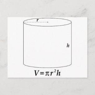 Carte Postale Volume d'un cylindre
