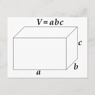 Carte Postale Volume d'un prisme rectangulaire