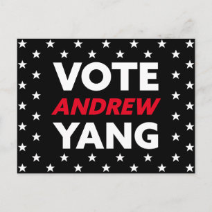 Carte Postale Vote Andrew Yang Maire de New York Black