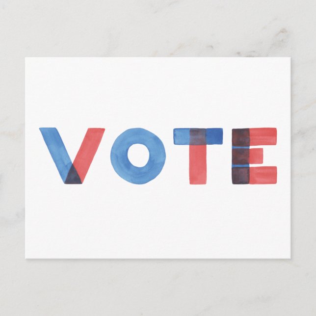 Carte postale VOTE Aquarelle (Devant)
