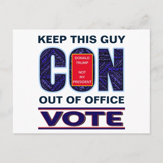 Carte Postale Vote Blue Resiste à l'élection présidentielle de 2 (Devant)