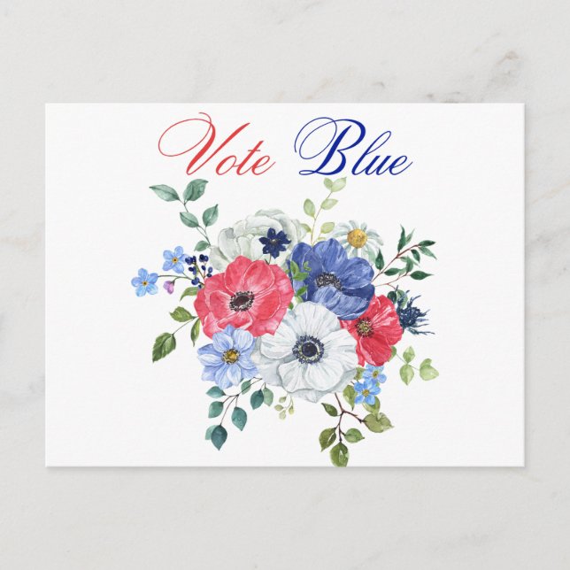 Carte Postale Vote Blue Voter USA Democratic Political Voter (Devant)