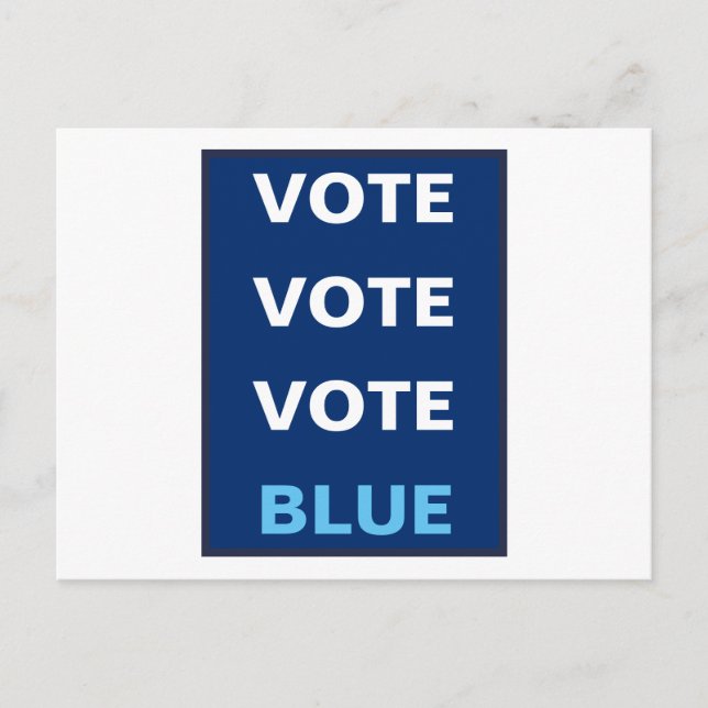 Carte Postale Vote Democrate Sky Blue Election Matrice (Devant)