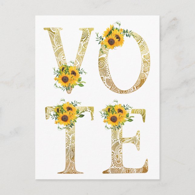 Carte Postale Vote des tournesols or (Devant)