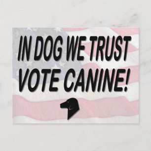 Carte Postale Vote Dog avec drapeau américain