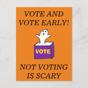 Carte Postale VOTE EARLY Postcard Ghost Not Voter est effrayant