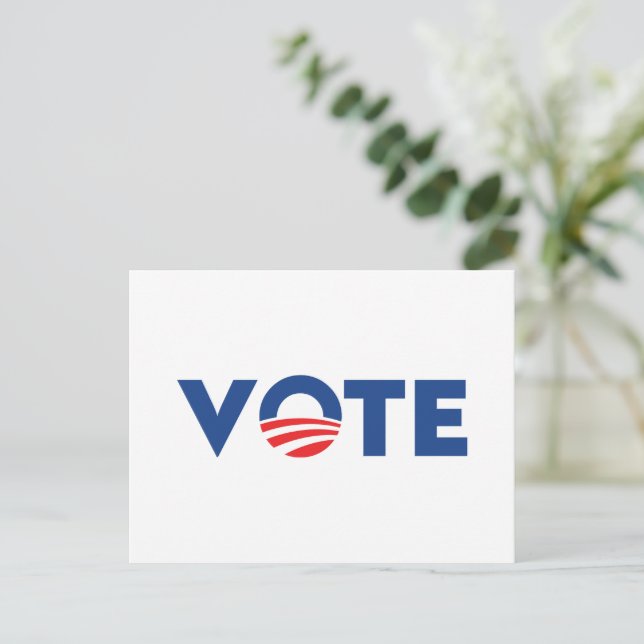 Carte Postale Vote hope rouge blanc et bleu typographie démocrat (Debout devant)