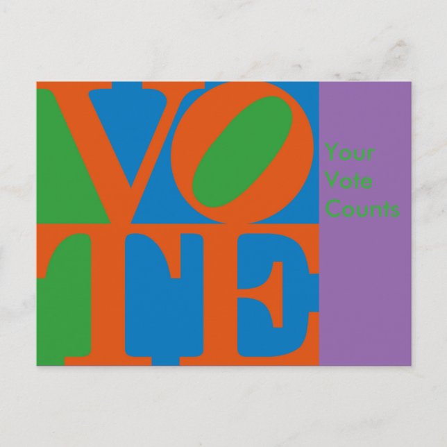 Carte Postale VOTE remanié à partir des années 1970 LOVE (Devant)