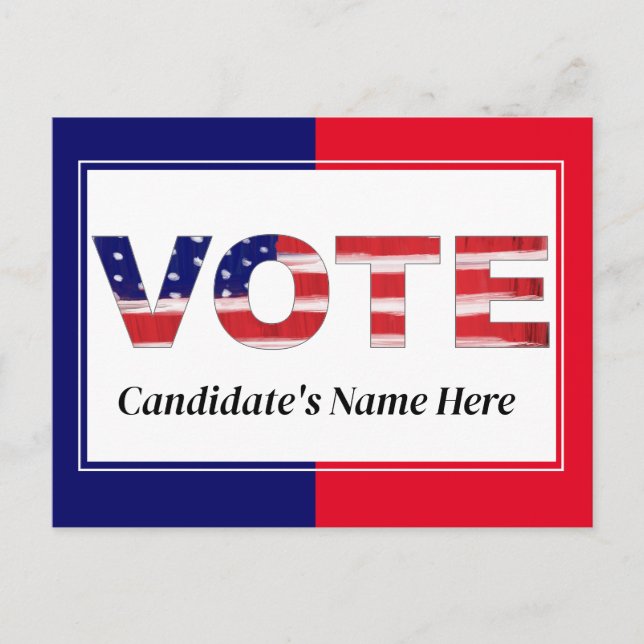 Carte Postale Vote Rouge/Bleu (Devant)