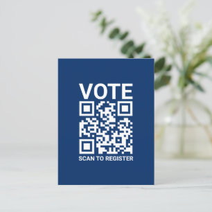 Carte Postale Vote Scan QR Code pour enregistrer du texte person
