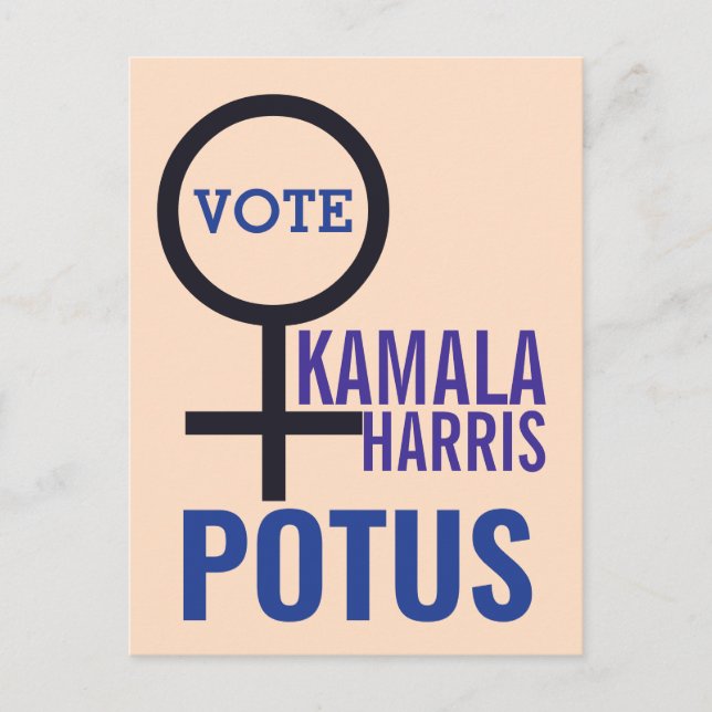 Carte Postale Vote Symbole féminin du président Kamala Harris (Devant)