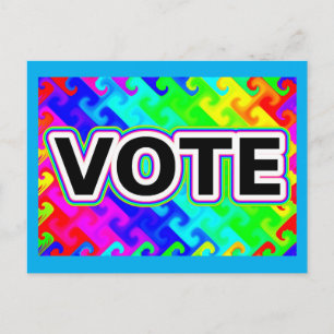 Carte Postale VOTE (Vague Arc-en-ciel)