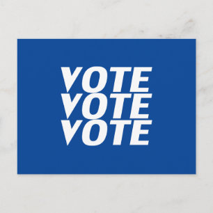Carte Postale "Vote vote" bleu blanc