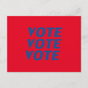 Carte Postale "Vote vote" bleu rouge