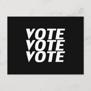 Carte Postale "Vote vote" noir blanc
