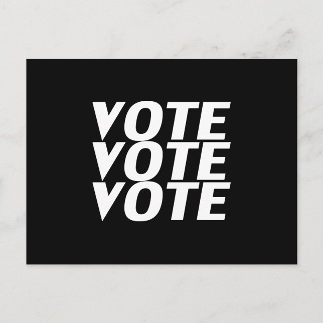 Carte Postale "Vote vote" noir blanc (Devant)