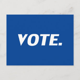 Carte Postale "Voter" bleu blanc