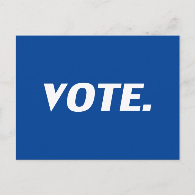 Carte Postale "Voter" bleu blanc (Devant)