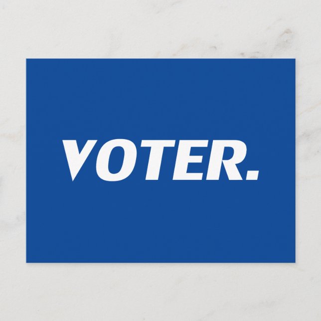Carte Postale "Voter" bleu blanc (Devant)