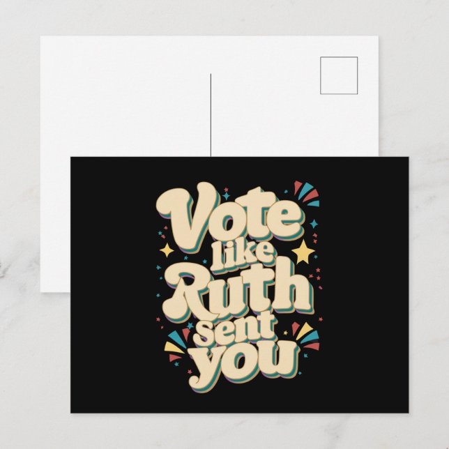 Carte Postale Voter Comme Ruth Vous A Envoyé Uterus Feminist LGB (Devant / Derrière)