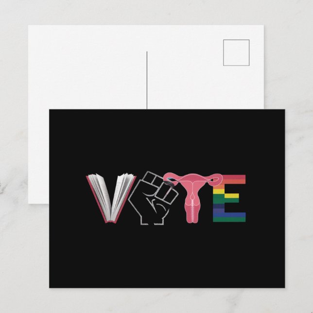 Carte Postale Voter Les Droits Féministes Des Livres Interdits L (Devant / Derrière)
