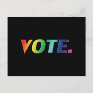 Carte Postale "Voter" pride lgbtq, lgbt couleurs arc-en-ciel, no