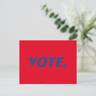 Carte Postale Voter rouge bleu moderne typographie élection poli