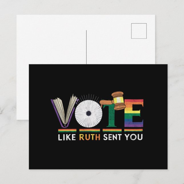 Carte Postale Votez Comme Ruth Vous A Envoyé Gavel Feminists Lgb (Devant / Derrière)