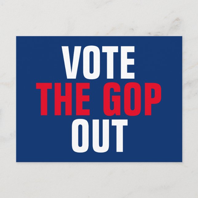 Carte Postale Votez le GOP Out Rouge Blanc Bleu Modèle Politique (Devant)