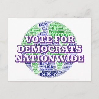Carte Postale VOTEZ POUR LES DÉMOCRATES À TRAVERS LE PAYS (Planè