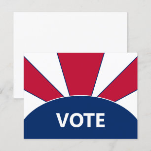 Carte Postale Votez Red White and Blue Sunburst