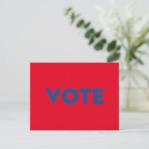 Carte Postale Votez rouge et bleu audacieux typographie patrioti