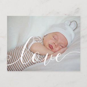 Carte Postale Votre bébé Faire-part de script photo d'amour