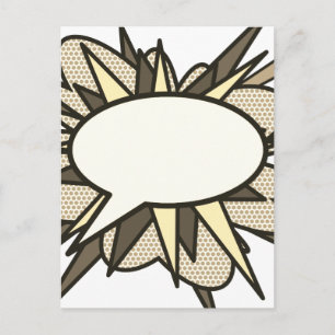 Carte Postale Votre bulle de message amusante rétro bande dessin