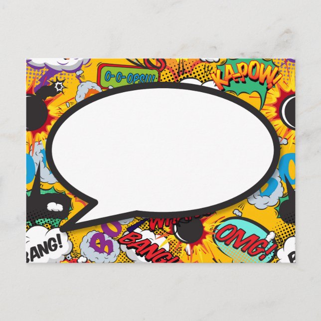 Carte Postale Votre bulle de message amusante rétro bande dessin (Devant)
