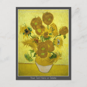 Carte Postale Votre couleur/texte Vincent van Gogh Sunflowers 18