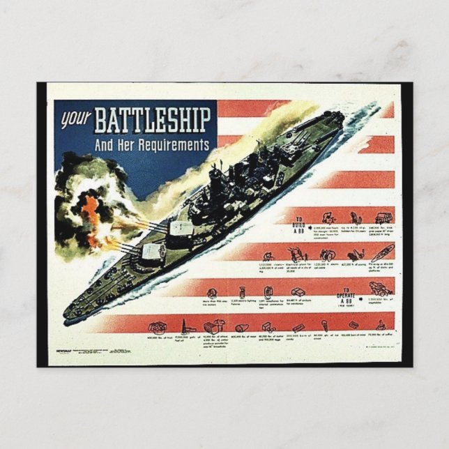 Carte Postale Votre cuirassé (Devant)