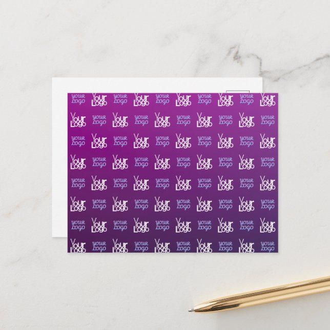 Carte Postale Votre logo | 2 Images téléchargées ou logos profes (Devant/Arrière en situation)