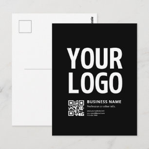 Carte Postale Votre logo avec QR code et texte modifiables