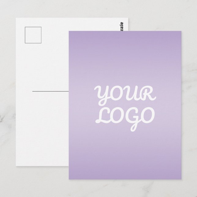 Carte Postale Votre logo & ombre simple moderne | Lavande (Devant / Derrière)